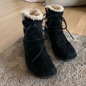 UGG suede and shearling booties